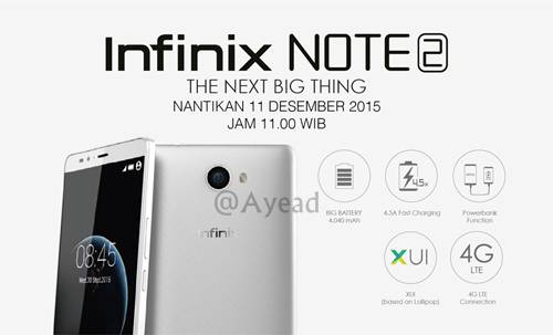 Infinix Note 2 Resmi Hadir Di Indonesia – Harga Tetap Murah
